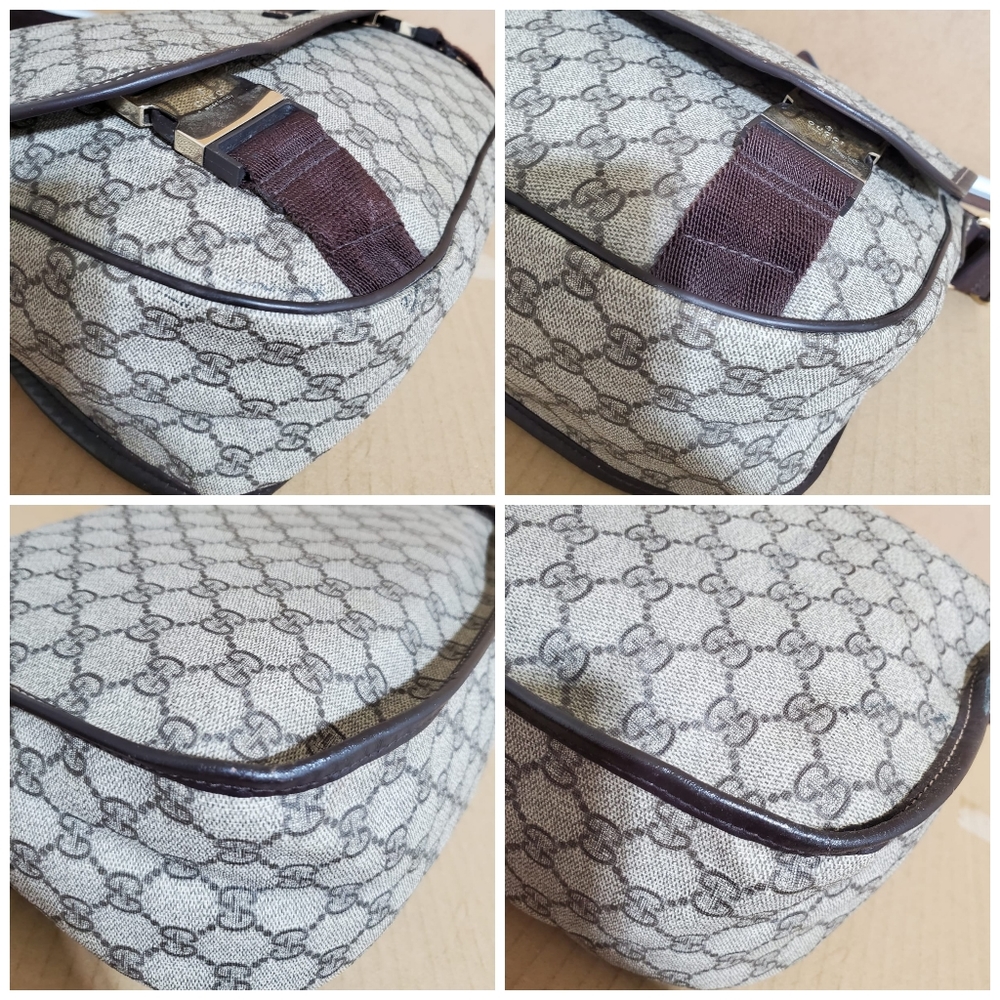 Gucci GG Plus Monogram Double Buckle Flap Messenger Bag - Picture 10 of 11